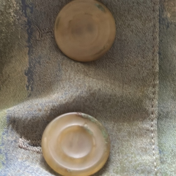 Platinum By Dorothy Schoelen vintage 80’s earth tones button up top blouse Sz L - Picture 8 of 11